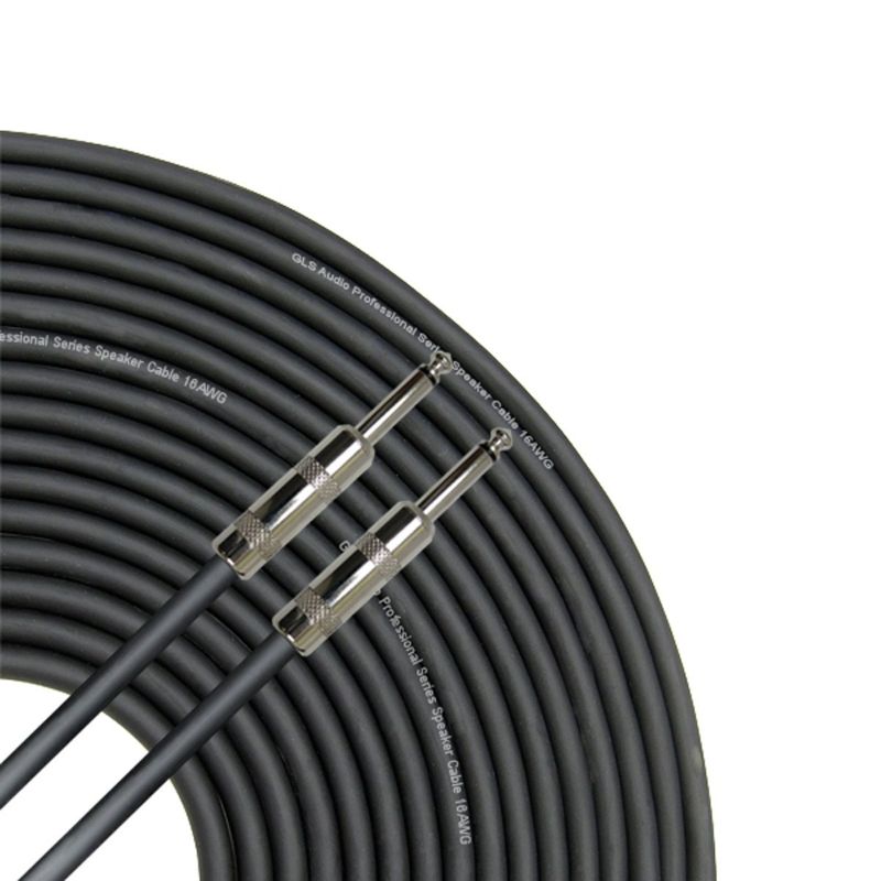 Photo 1 of GLS Audio 100 Feet Speaker Cable 16AWG Patch Cords - 100 ft 1/4 Inch to 1/4 Inch Professional Speaker Cables 100 Foot Black 16 G