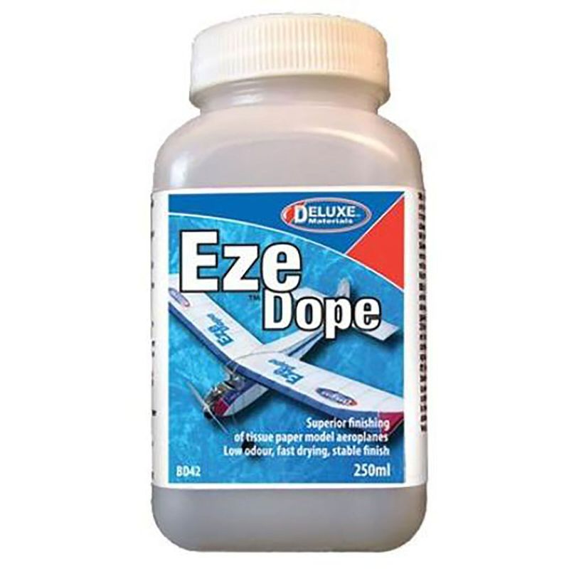 Photo 1 of Eze , Tissue Shrink, 250ml Deluxe Materials--Specially Formulated Water Soluble Dope for shrinking, strengthening and wind-proofing model tissue paper. It is non flammable, has little odor and dries rapidly to a semi-matt finish. Use to apply tissue decor