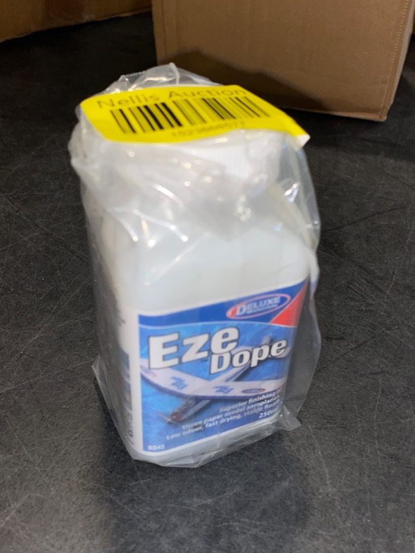 Photo 2 of Eze , Tissue Shrink, 250ml Deluxe Materials--Specially Formulated Water Soluble Dope for shrinking, strengthening and wind-proofing model tissue paper. It is non flammable, has little odor and dries rapidly to a semi-matt finish. Use to apply tissue decor