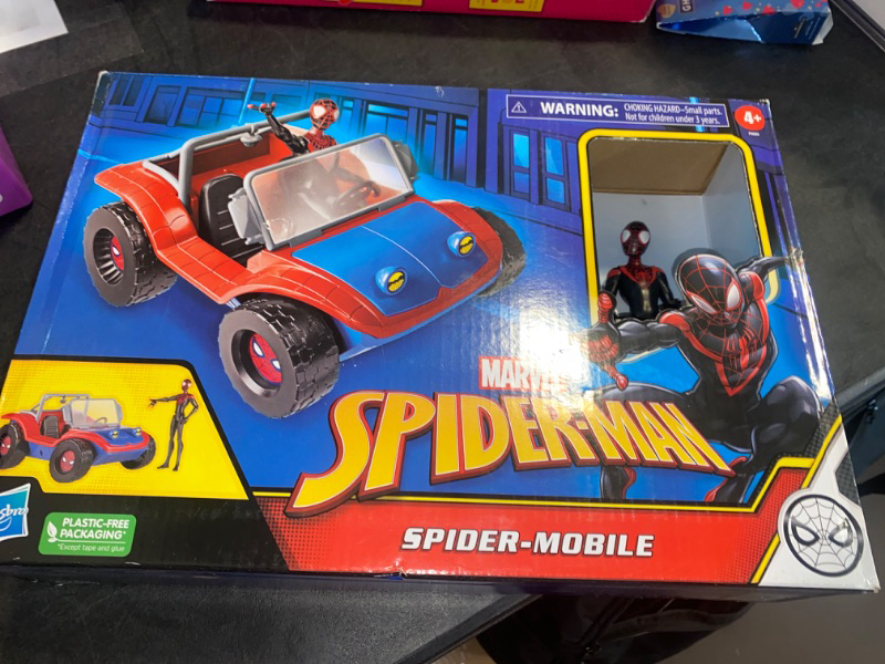 Photo 2 of Marvel Spider-Man Spider-Mobile 6-Inch-Scale Vehicle with Miles Morales Action Figure, Toys for Kids Ages 4 and Up