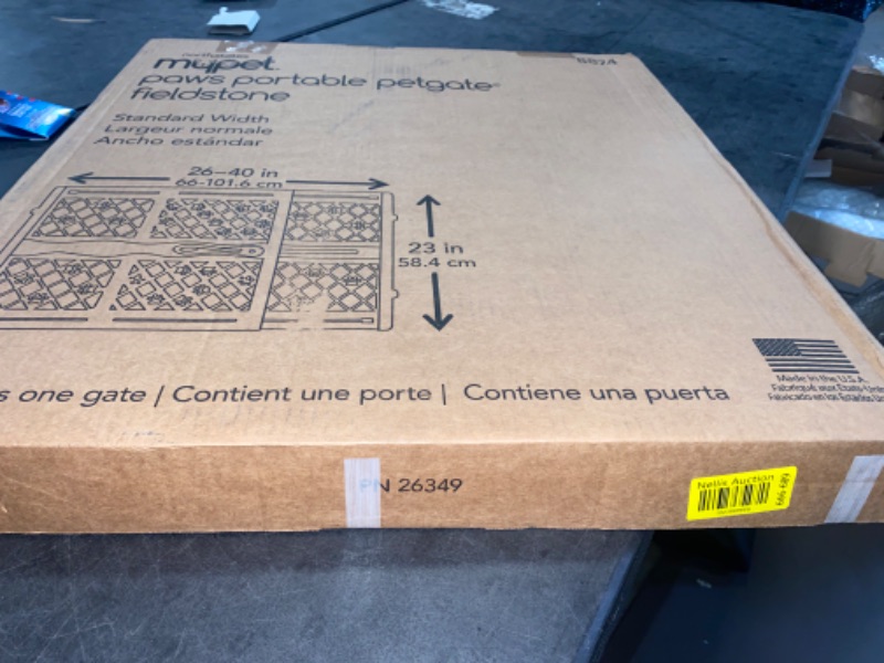 Photo 2 of MYPET North States Paws 40" Portable Pet Gate: Expands & Locks in Place with no Tools. Pressure Mount. Fits 26"- 40" Wide Fieldstone