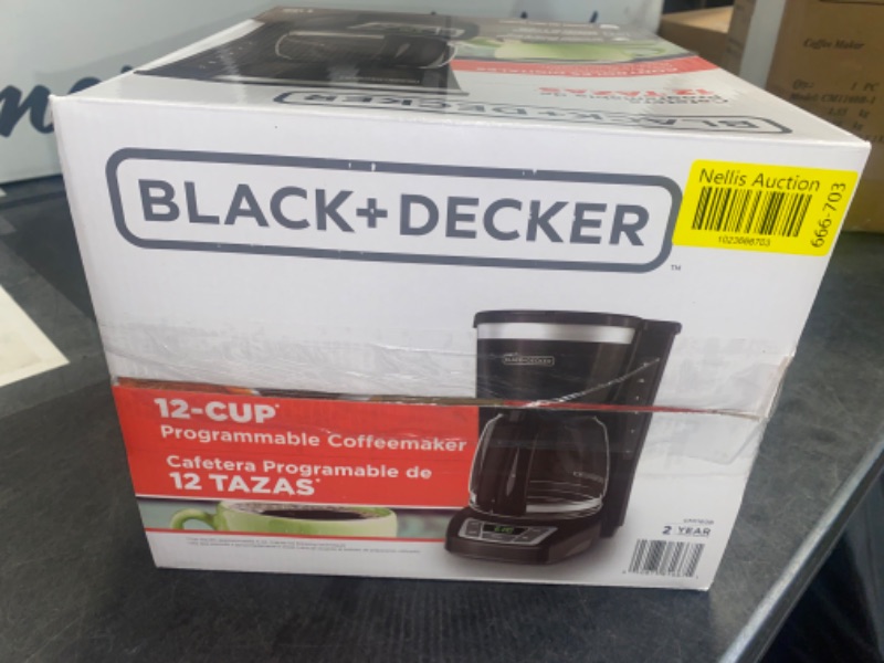 Photo 3 of BLACK+DECKER 12-Cup Digital Coffee Maker, CM1160B-1, Programmable, Washable Basket Filter, Sneak-A-Cup, Auto Brew, Water Window, Keep Hot Plate, Black
