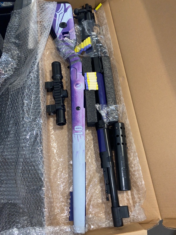 Photo 1 of Foam Dart Sniper Toy Blaster EVA Darts Kids Safe Manual Shooter Blaster