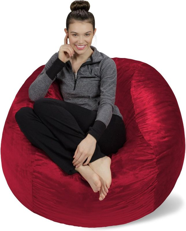 Photo 1 of Sofa Sack - Plush, Ultra Soft Bean Bag Chair - Memory Foam Bean Bag Chair with Microsuede Cover - Stuffed Foam Filled Furniture and Accessories for Dorm Room - Cinnabar 4'
