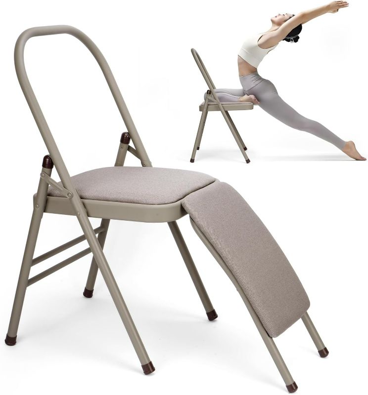 Photo 1 of Yoga Auxiliary Chair with Lumbar Back Support Professional Thickened Foldable Balance Handstand Training Tool Abs & Core Strength Training
