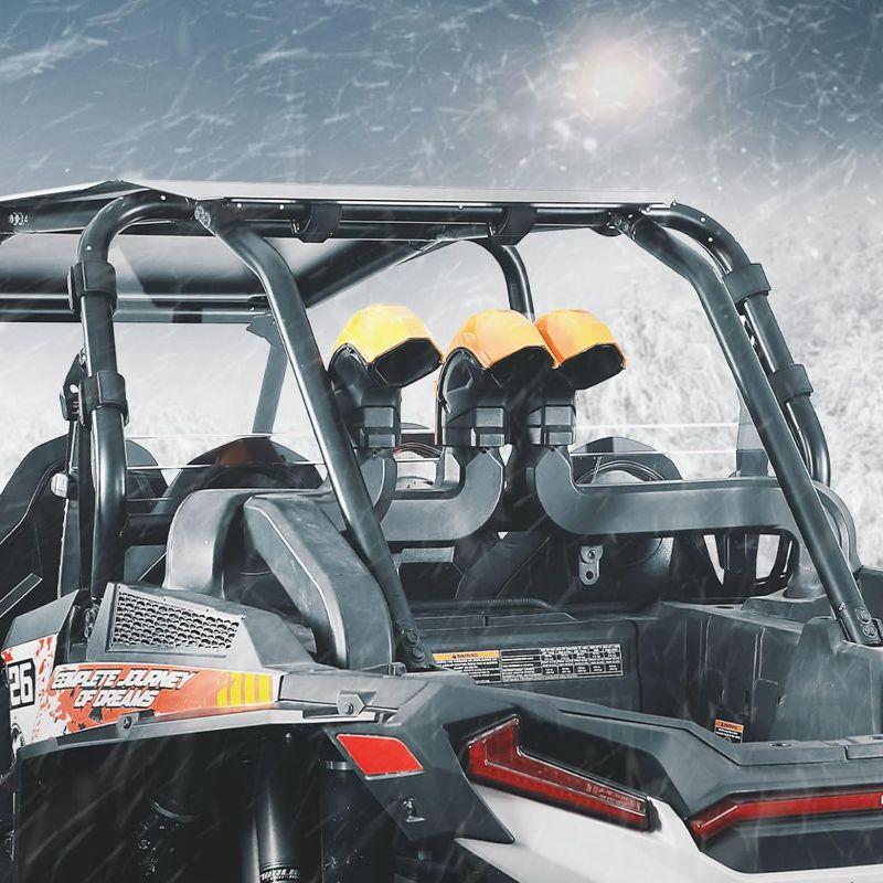 Photo 1 of KEMIMOTO UTV Rear Windshield Compatible with 2014-2023 Polaris RZR XP 4 1000, 1/4 Inch Polycarbonate Rear Clear Windshield 250x stronger Than Glass, Protects Against Flying Mud and Debris (4 Seater)
