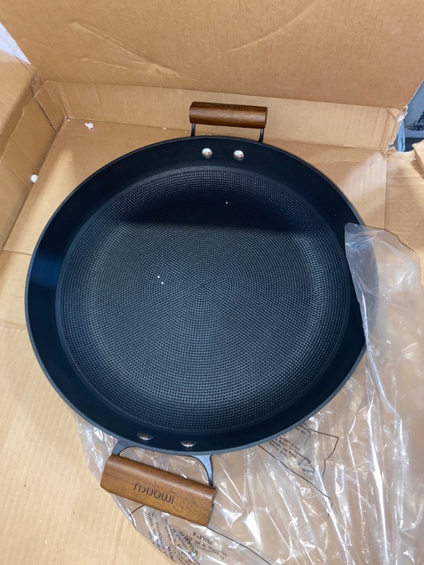 Photo 1 of imarku Non Stick Frying Pan, 14 Inch Large Cast Iron Skillets, Cooking Paella Pan with Stay Cool Handle, Nonstick Grill Pan Compatible with All Cooktops
