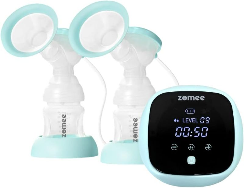 Photo 1 of Zomee Z1 Double Electric Breast Pump | Milk Flow Stimulating Massage Mode and 9 Comfortable Suction Levels | LCD Screen | Rechargeable | Portable
