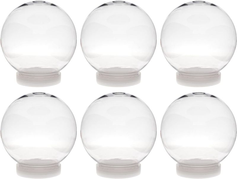 Photo 1 of 6 Pack - Creative Hobbies 5 Inch (130mm) DIY Snow Globe Water Globe - Clear Plastic with Screw Off Cap | Perfect for DIY Crafts and Customization
