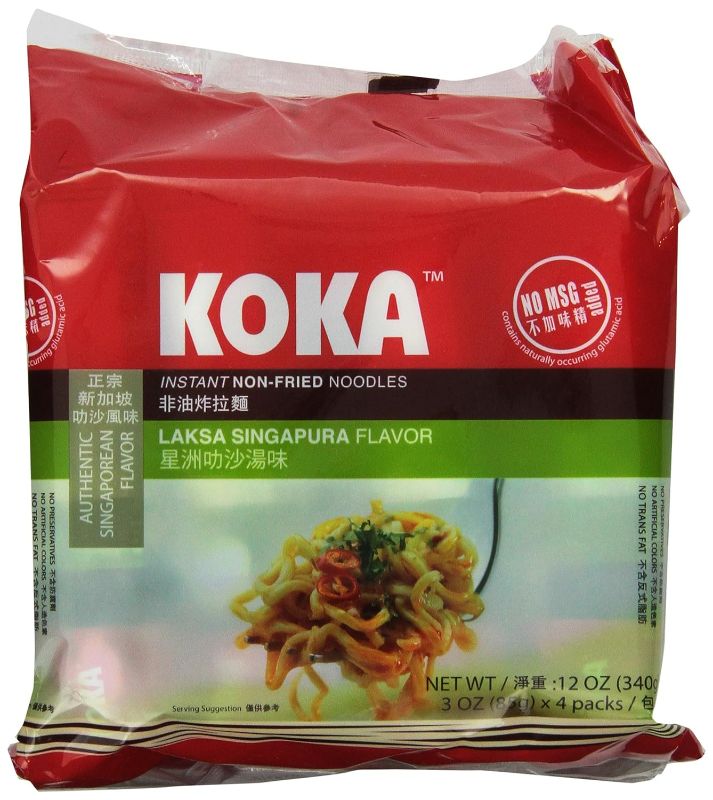 Photo 1 of Koka Laksa Singapura 12 Ounce (Non-Fried Noodles), 85-Grams (6 Packs of 4)