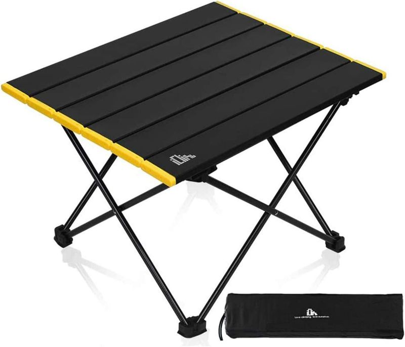 Photo 1 of iClimb Ultralight Compact Camping Alu. Folding Table with Carry Bag, Two Size (Black - M)
