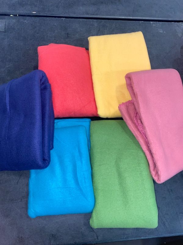 Photo 1 of Fleece Throw Blankets Lightweight Warm Soft Cozy Pet-Friendly Bulk Fleece Throw Blanket Kids Solid for Home Bed, Sofa, Dorm, Office, Gifts, Outdoor Couch (Multicolor, Pack of 6-50 x 60 inch)

