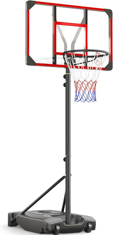 Photo 1 of Kids Basketball Hoop Outdoor 4.82-8.53ft Adjustable, Portable Basketball Hoops & Goals for Kids/Teenagers/Youth in Backyard/Driveway/Indoor, with Enlarged Base and PC Backboard
