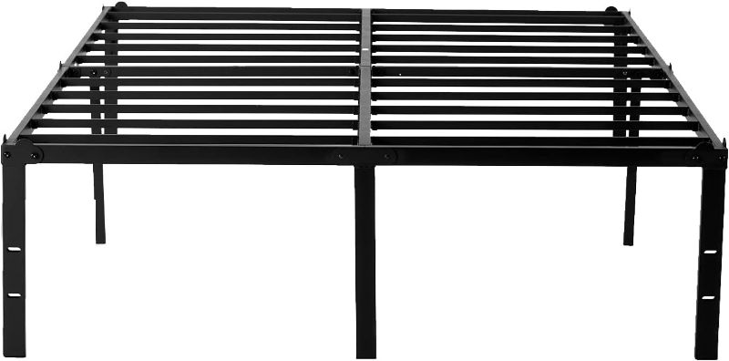 Photo 1 of Metal Bed Frame Queen - 18 Inch Black Metal Platform Bed Frame, Easy Assembly with Large Storage Space, 3,500lbs Heavy Duty, No Box Spring Needed (Queen)
