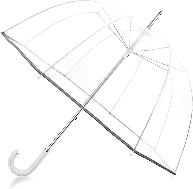 Photo 1 of 52 Inch Bubble Clear Umbrella for Weddings, Bulk Large Adult Transparent Umbrella Windproof Dome Rain Bubble Umbrella
