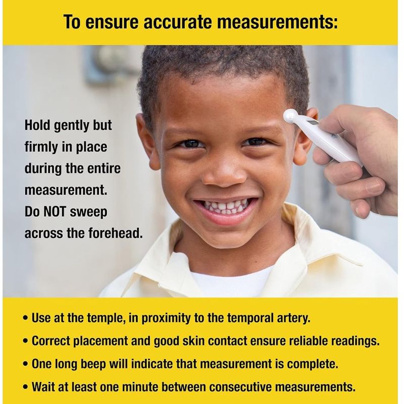 Photo 2 of ADC427QEA - American Diagnostic Corp Adtemp Temple Touch 6 Second Conductive Thermometer, 4-2/3 x 1-1/6 x 1, Dual Scale, 1.5V Battery