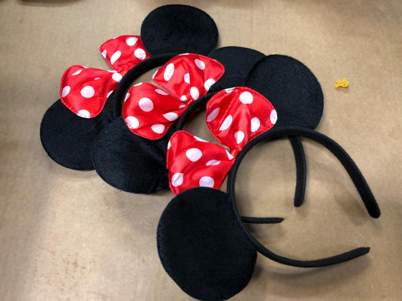 Photo 1 of   Mouse Ears Headband with Bow  3pcs-
