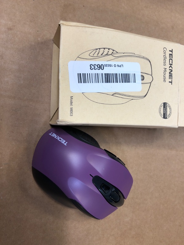 Photo 2 of TECKNET Wireless Mouse, 2.4G Ergonomic Optical Mouse with USB Nano Receiver for Laptop, PC, Computer, Chromebook, Notebook, 6 Buttons, 24 Months Battery Life, 2600 DPI, 5 Adjustment Levels Purple