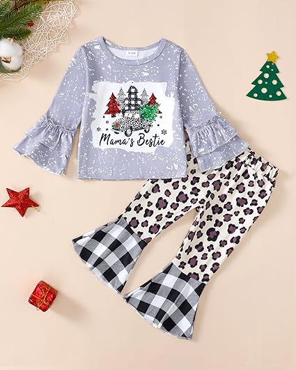 Photo 1 of Yhnslsf Toddler Baby Girl Clothes Outfits Infant Ruffle Tops Floral Pants Set Toddler Clothes For Girls 18-24MONTHS