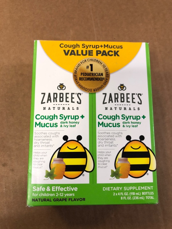 Photo 2 of Children's Twin Pack Cough Syrup with Dark Honey Daytime - Natural Grape Flavor (254 x 2) Daytime Twin Pack - Grape