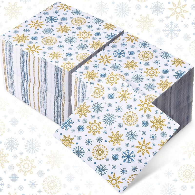 Photo 1 of 
Harloon 200 Sheets Christmas Snowflake Paper Cocktail Napkins Christmas Beverage Paper Napkin Hand Towel 3 Layers Disposable Decorative Snowflake Guest...