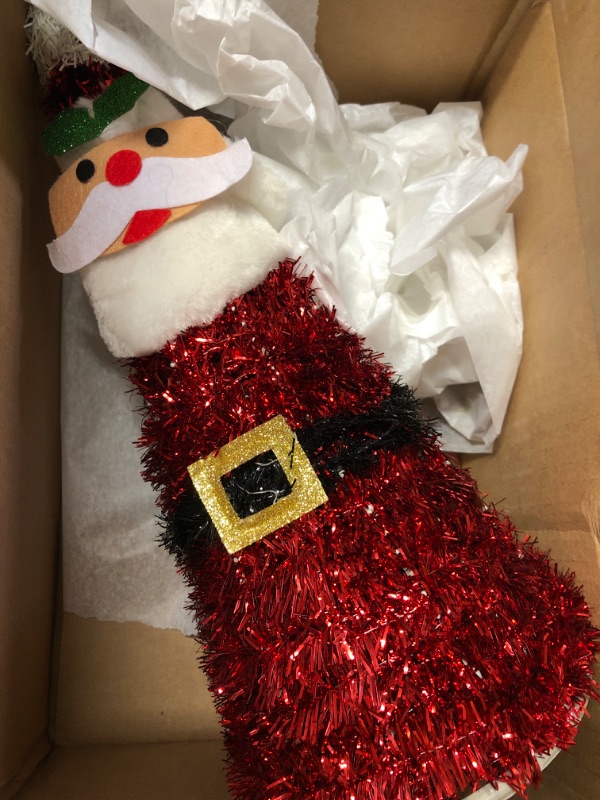 Photo 2 of 
3D Deluxe Tinsel Santa - 5.5" x 5.5" x 10" | Red | 1 Pc.