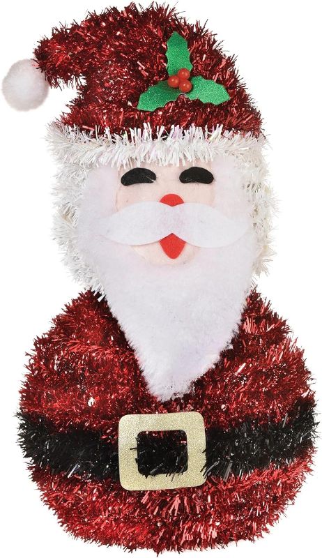 Photo 1 of 
3D Deluxe Tinsel Santa - 5.5" x 5.5" x 10" | Red | 1 Pc.