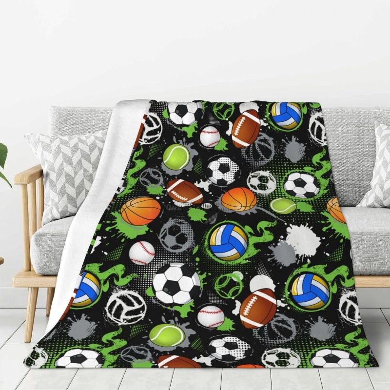 Photo 1 of American Football Throw Blanket Lightweight Warm Flannel Fleece Blankets Cozy Soft Air Conditioning Blanket Gifts for Women Men Girls Boys 50"x40"