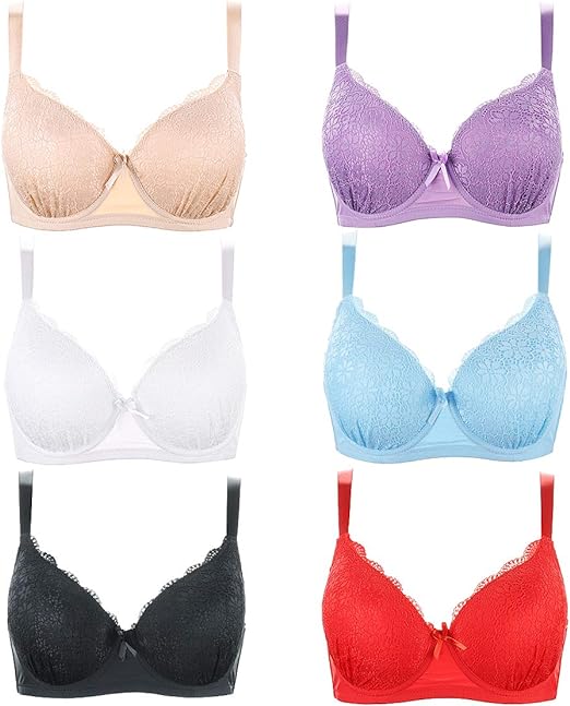 Photo 1 of INTIMATES Bras for Women Push Up Bras Everyday Bra Pack of 6 Brassiere Setssiere Set