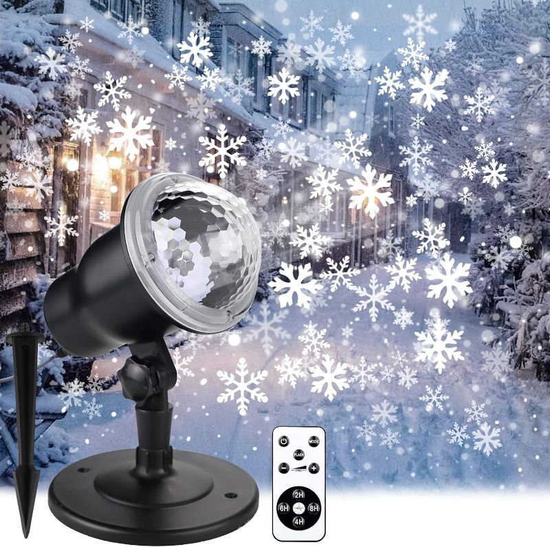 Photo 1 of 
Snowflake Projector with Wireless Remote - Holiday Decorative Lighting for Christmas, New Year, Birthdays