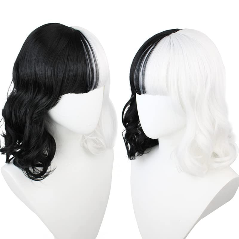 Photo 1 of  Natural Synthetic Wigs Hair Black&White Wig