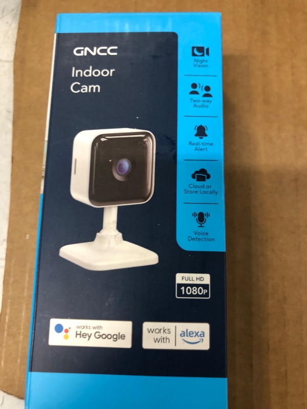 Photo 2 of GNCC Indoor Security Camera Dog Camera 1080P Motion Detection, 2-Way Audio Siren, Night Vision, Cloud & SD Card Storage, Works w/Alexa & Google Home, 2.4G WiFi, C2 White