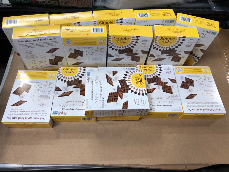 Photo 1 of 15pcs exp date 01/29/2024-----Simple Mills Sweet Thins Cookies, Seed and Nut Flour, Chocolate Brownie - Gluten Free, Paleo Friendly, Healthy Snacks, 4.25 Ounce  Chocolate 4.25 Ounce  