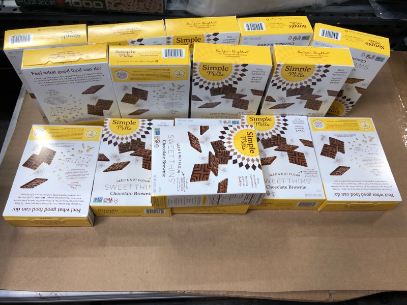 Photo 1 of 15pack exp date 01/209/2024----Simple Mills Sweet Thins Cookies, Seed and Nut Flour, Chocolate Brownie - Gluten Free, Paleo Friendly, Healthy Snacks, 4.25 Ounce  