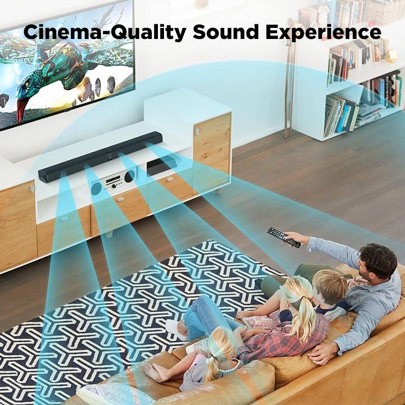 Photo 1 of Assistrust Sound Bar, 50W Sound Bars for TV, 5.0 Bluetooth TV Sound bar, Wired & Wireless Soundbar, HDMI- ARC/Optical/AUX Connection, Separable Soundbar 32 inch 31 INCH Dark Chocolate