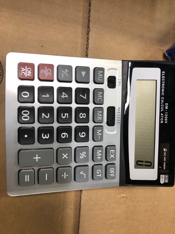 Photo 2 of HIHUHEN Large Electronic Calculator Counter Solar & Battery Power 12 Digit Display Multi-Functional Big Button for Business Office School Calculating (1 x Calculator) Financial Calculator x 1