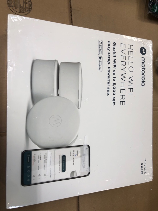 Photo 3 of Motorola MH7603 | WiFi 6 Router + Intelligent Mesh System | 3-Pack | Easy Setup, Security, Adblocking & Parental Controls with The Motosync app | AX1800 WiFi Three Pack
