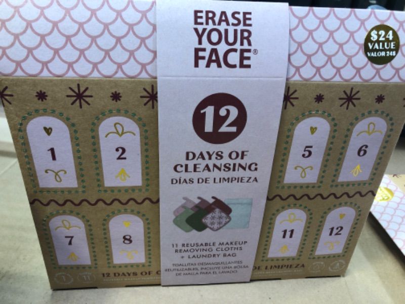 Photo 4 of 12 Days of Cleansing Reusable Makeup Removing Cloths Advent Calendar
