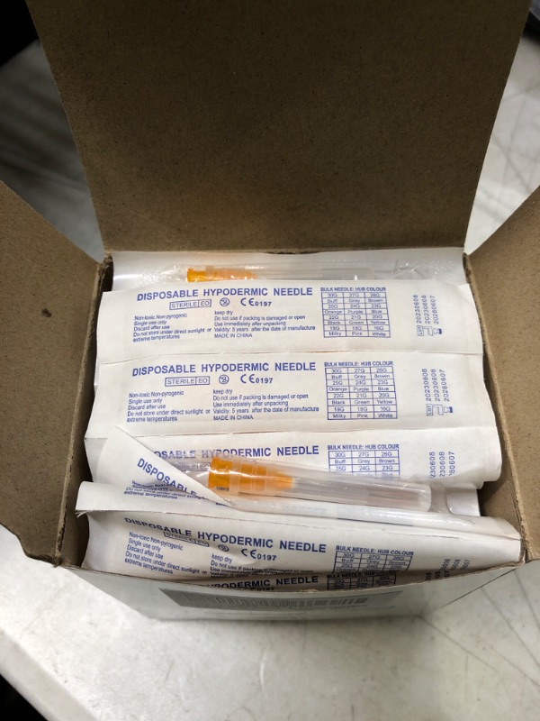 Photo 2 of 100Pack 25Ga 1Inch/25mm Disposable Dispensing Lab Supplies Individually Sealed Packaging 25gauge 1 inch