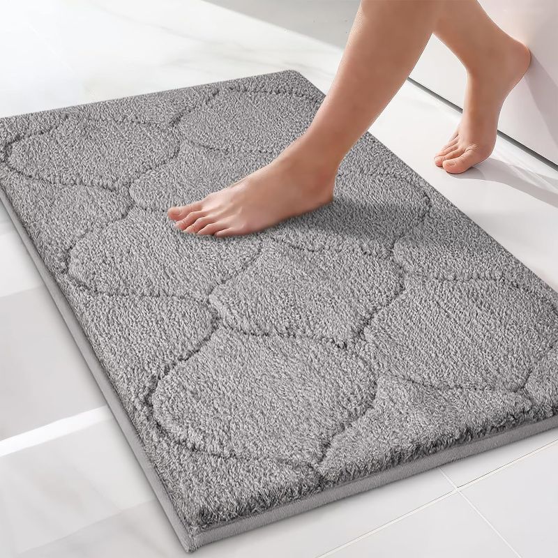 Photo 1 of 
KTKTVE Bathroom Rugs Mat 20"*32",Bath Rugs for Bathroom Non Slip, Machine Washable Without Jair Removal Bath Mat, Soft Carpet for Bathroom Shower (Grey)