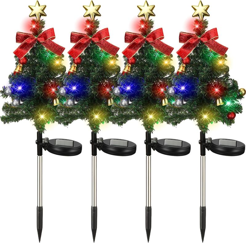 Photo 1 of 
VIHOSE 4 Pcs Solar Christmas Tree Lights Waterproof for Outdoor Decorations, 12 LED Lights Pathway Solar Xmas Garden Stake Lights with Constant and Flashing...