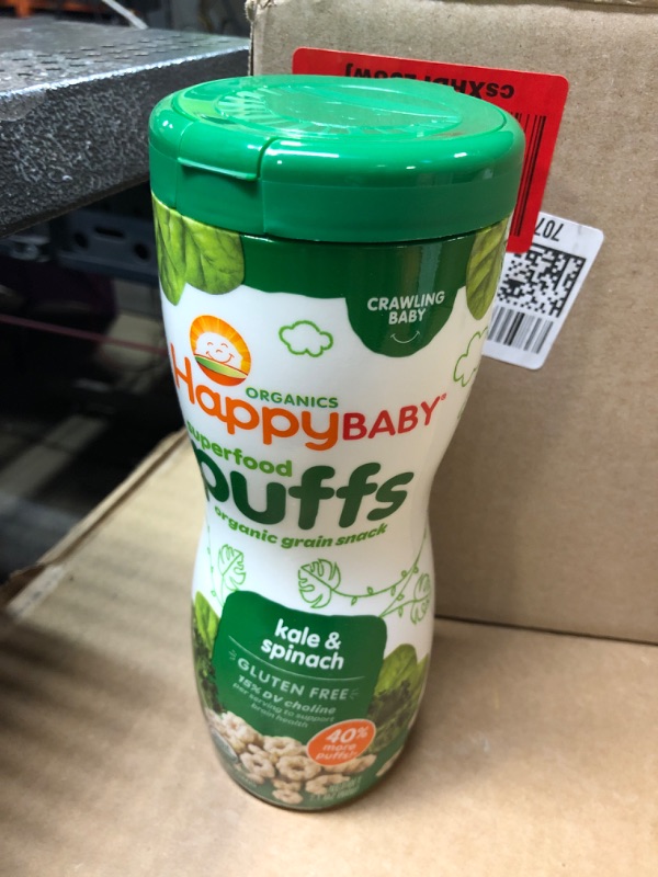 Photo 2 of 1pc--exp date 09/2024   Happy Baby Superfood Puffs, Kale & Spinach, Organic, 2.1 Ounce