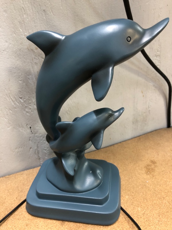 Photo 2 of DOVDOV Dolphin Couple Statue, Blue Home Decor, Dolphin Decorations, Modern Home Decor, Resin Marine Animal Decor for Men's Office, Entrance Desk, Shelf Decorative Statues
