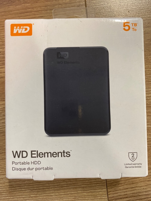 Photo 3 of WD 5TB Elements Portable HDD, External Hard Drive, USB 3.0 for PC & Mac, Plug and Play Ready - WDBU6Y0050BBK-WESN
