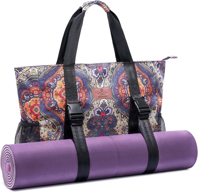 Photo 1 of Heathyoga Yoga Mat Bag with Large Mat Carrier Pocket Gym Bag for Women Multi-Functional Yoga Bag Workout Bag for Women Yoga Mat Carrier Gym Tote Bag for Women
