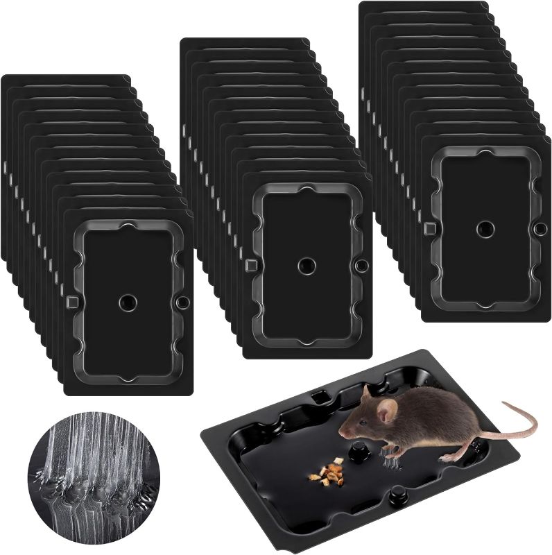Photo 1 of Qualirey 36 Pack Mouse and Insect Glue Traps, Strong Sticky Mice Traps Indoor for Home, Pre Scented Rodent Traps with Non Toxic Glue for House Garage, Ready to Use, Safe to Children and Pets (Black)
