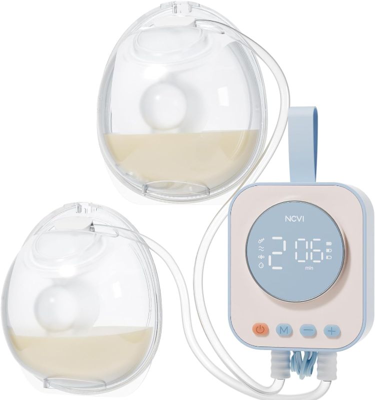 Photo 1 of NCVI Hands Free Wearable Breast Pump 8123, Portable Double Electric Pump, Combined with Strong Motor and Wearable Cups, 4 Modes 9 Levels, 21/24/28mm, Breastfeeding Pump with Lightweight, Low Noise
