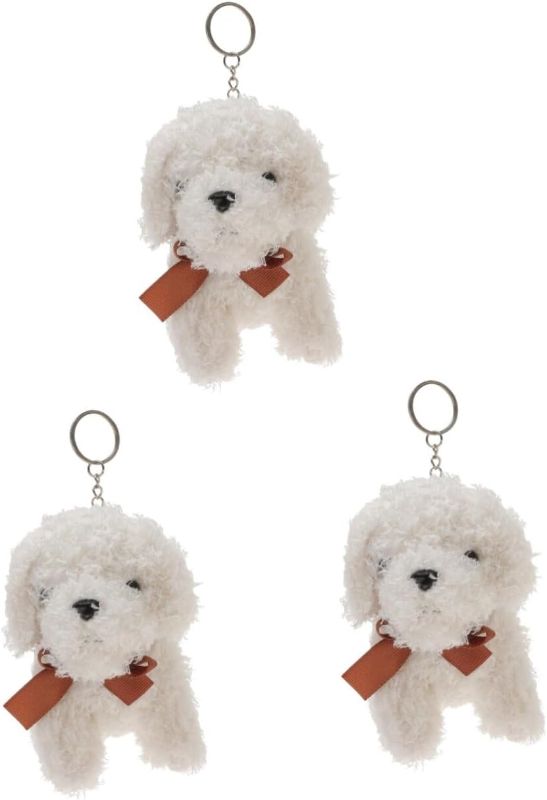 Photo 1 of Toddmomy Keychain Plush Plush Keychain 3pcs Dog Toy Keychain Accessories Cute White Child Pp Cotton Goldendoodle Accessories Dog Keychain
