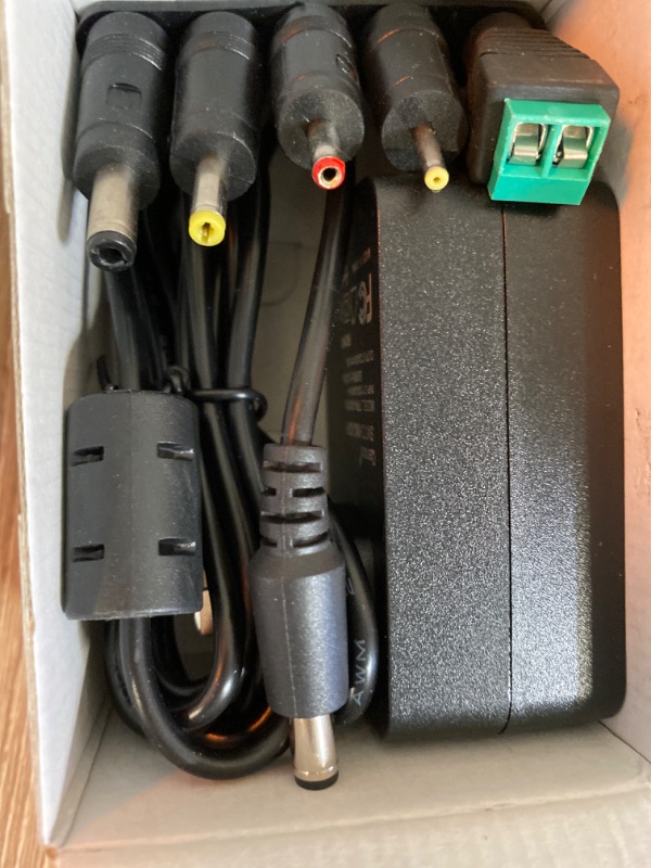 Photo 2 of 24V Power Supply 1A 1000mA AC 100-240V to DC 24V Switching Power Adapter with 8 Tips for Camera Router LED Strip Light Diffuser, 24Volt Transformer Cord Replacement, ETL Listed, 5 Feet