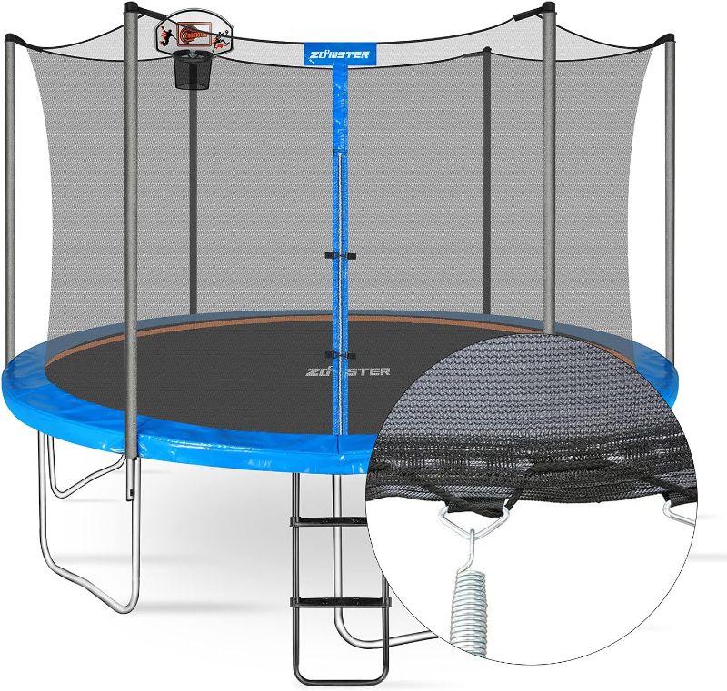 Photo 1 of Trampoline Replacement Safety Enclosure Net for 6 Straight Poles Round Frame Trampolines, Breathable and Weather-Resistant Trampoline Net with Adjustable Straps (Net Only)
